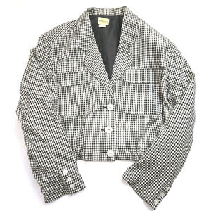 Vintage T.R. Bentley Gingham Blazer Jacket Women's Pockets 3-button Size 13/14 L